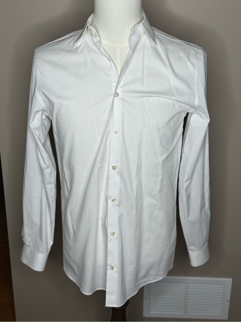 J. Ferrar Stretch Slim mens white collared button up shirt sz 14-14 1/2 (32-33)